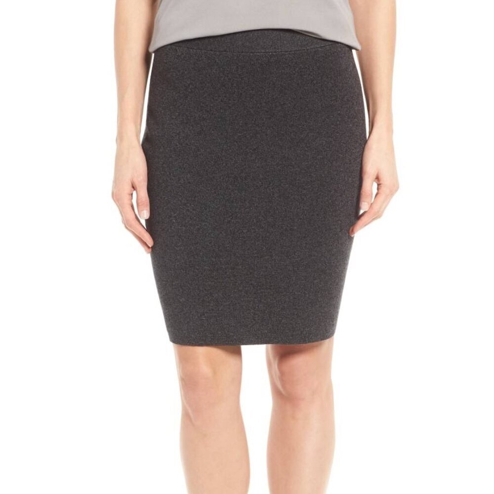 New w/Tags - Eileen Fisher Sleek Tencel Merino Pencil Skirt, Charcoal, Large
